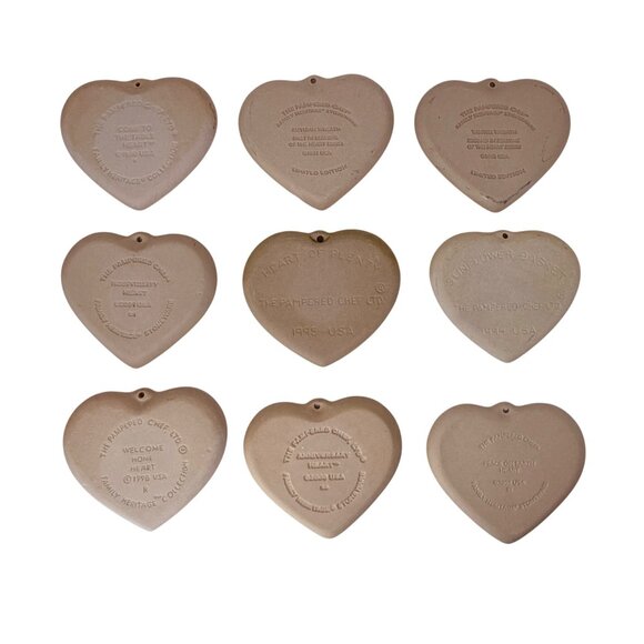 9 Vintage Pampered Chef Heart Cookie Molds Decorative Baking Kitchen Collection - Picture 2 of 12